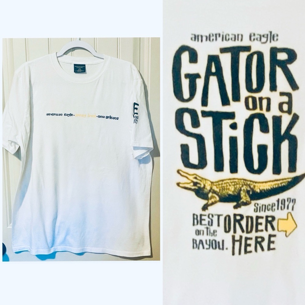 American Eagle Outfitters Vintage White Spring Break New Orleans Shirt Top